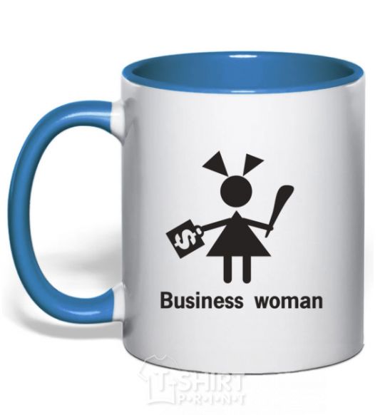 Чашка с цветной ручкой BUSINESS WOMAN Ярко-синий фото