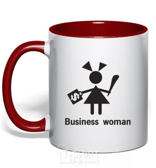 Чашка с цветной ручкой BUSINESS WOMAN Красный фото