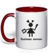 Mug with a colored handle BUSINESS WOMAN red фото