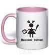 Mug with a colored handle BUSINESS WOMAN light-pink фото