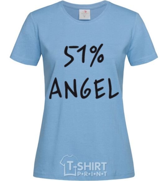 Women's T-shirt 51% ANGEL sky-blue фото