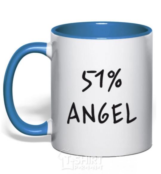 Mug with a colored handle 51% ANGEL royal-blue фото
