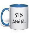 Mug with a colored handle 51% ANGEL royal-blue фото