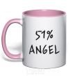 Mug with a colored handle 51% ANGEL light-pink фото