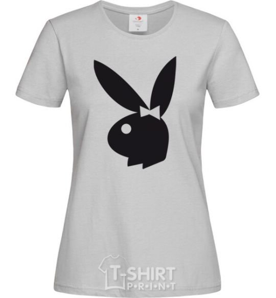 Women's T-shirt PLAYGIRL grey фото