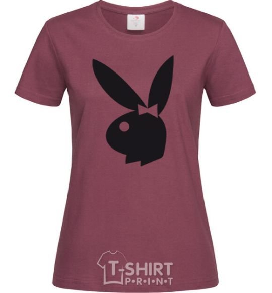 Women's T-shirt PLAYGIRL burgundy фото