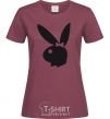 Women's T-shirt PLAYGIRL burgundy фото