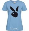 Women's T-shirt PLAYGIRL sky-blue фото