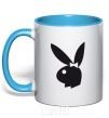 Mug with a colored handle PLAYGIRL sky-blue фото