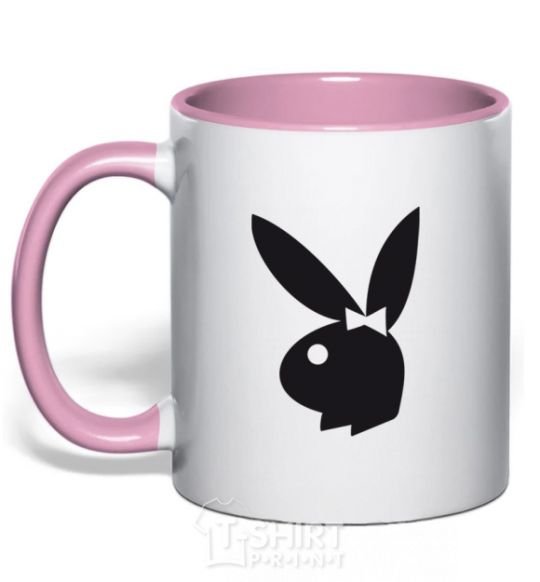 Mug with a colored handle PLAYGIRL light-pink фото