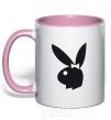 Mug with a colored handle PLAYGIRL light-pink фото