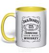 Mug with a colored handle JACK DANIEL'S black yellow фото