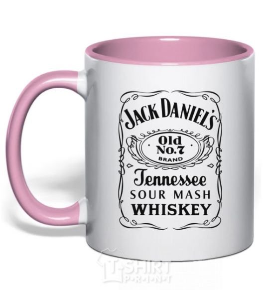 Mug with a colored handle JACK DANIEL'S black light-pink фото