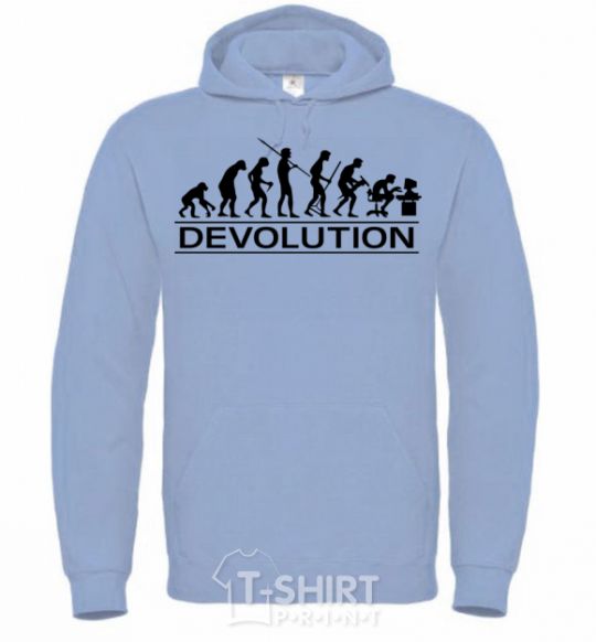 Men`s hoodie DEVOLUTION sky-blue фото