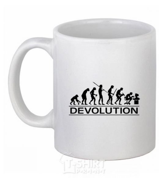 Ceramic mug DEVOLUTION White фото