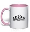 Mug with a colored handle DEVOLUTION light-pink фото