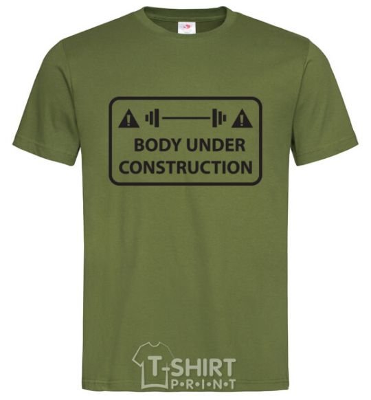 Мужская футболка BODY UNDER CONSTRUCTION Оливковый фото
