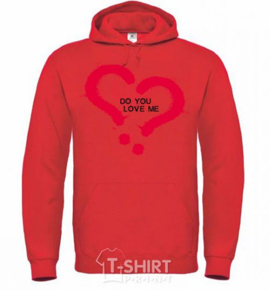 Men`s hoodie DO YOU LOVE ME? bright-red фото