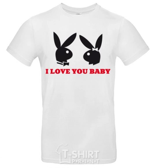 Men's T-Shirt I LOVE YOU BABY. PLAYBOY White фото