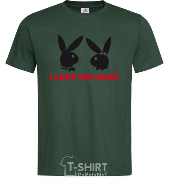 Men's T-Shirt I LOVE YOU BABY. PLAYBOY bottle-green фото