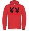 Men`s hoodie I LOVE YOU BABY. PLAYBOY bright-red фото