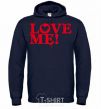 Men`s hoodie The inscription LOVE ME! navy-blue фото