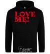 Men`s hoodie The inscription LOVE ME! black фото