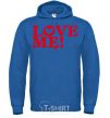 Men`s hoodie The inscription LOVE ME! royal фото