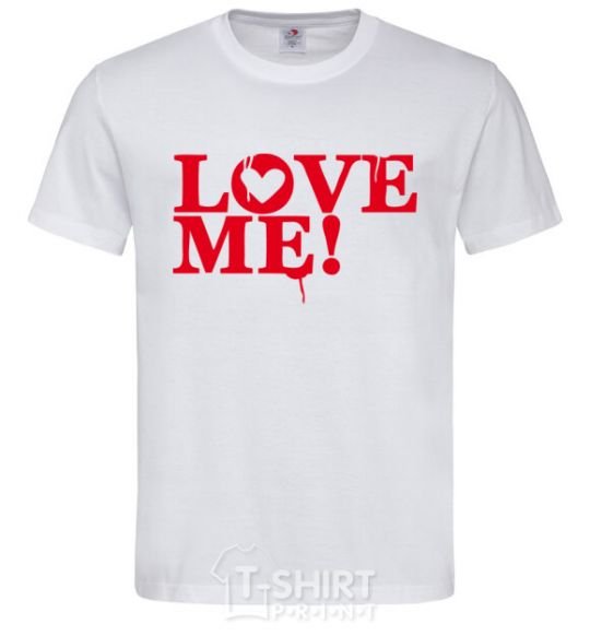 Мужская футболка Надпись LOVE ME! Белый фото