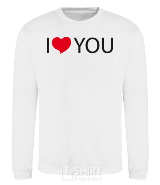 Sweatshirt I LOVE YOU inscription White фото