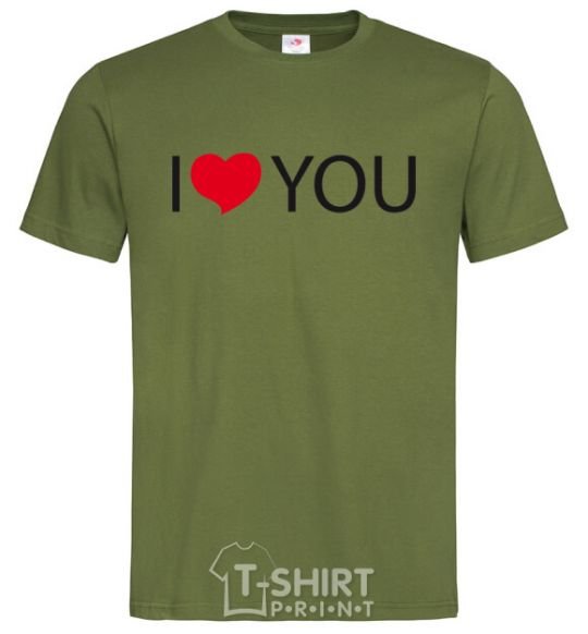 Men's T-Shirt I LOVE YOU inscription millennial-khaki фото