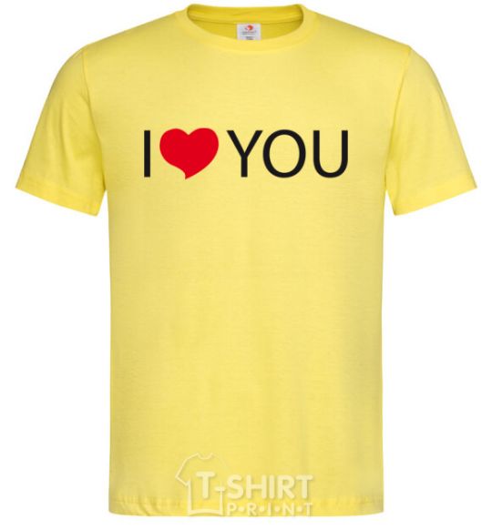 Мужская футболка I LOVE YOU надпись Лимонный фото