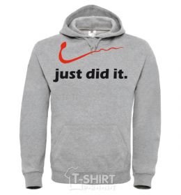 Men`s hoodie JUST DID IT Original sport-grey фото