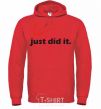 Men`s hoodie JUST DID IT Original bright-red фото