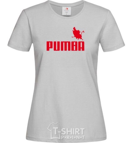 Women's T-shirt PUMBA grey фото