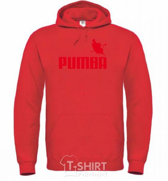 Men`s hoodie PUMBA bright-red фото