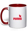 Mug with a colored handle PUMBA red фото