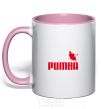 Mug with a colored handle PUMBA light-pink фото
