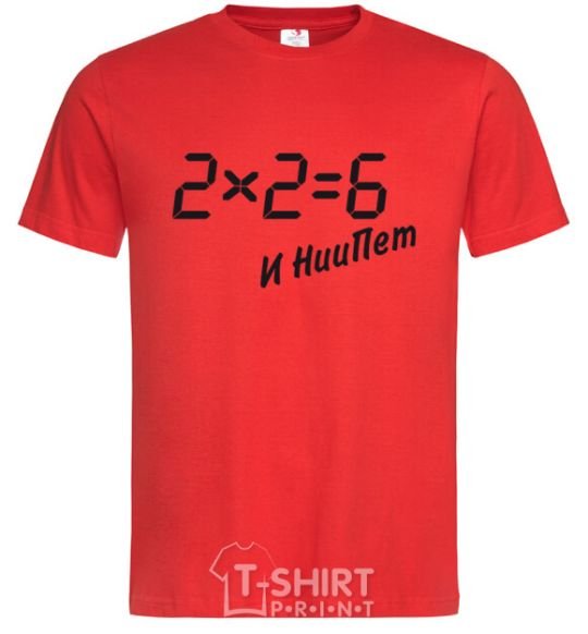 Мужская футболка 2х2=6 Красный фото