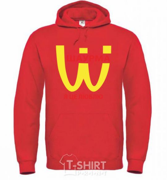 Men`s hoodie Shawarma bright-red фото