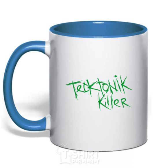 Mug with a colored handle TECKTONIK KILLER royal-blue фото