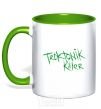 Mug with a colored handle TECKTONIK KILLER kelly-green фото