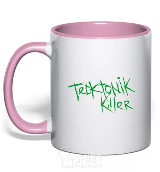 Mug with a colored handle TECKTONIK KILLER light-pink фото