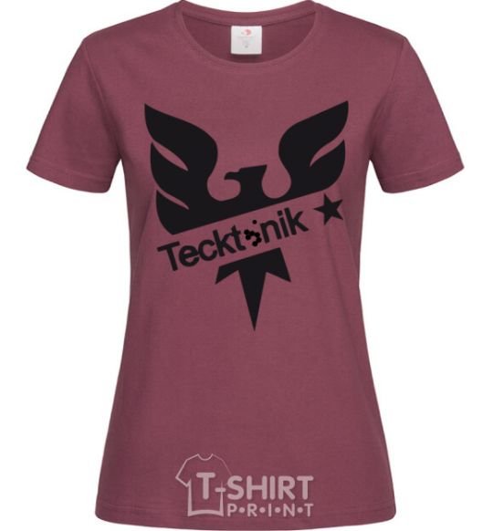 Women's T-shirt TECKTONIK burgundy фото