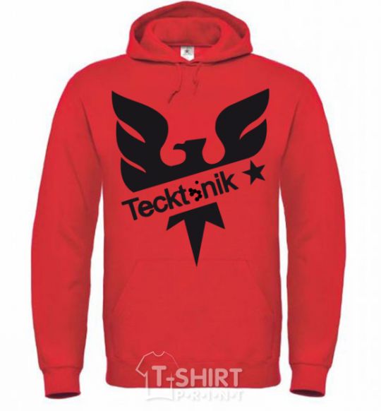 Men`s hoodie TECKTONIK bright-red фото