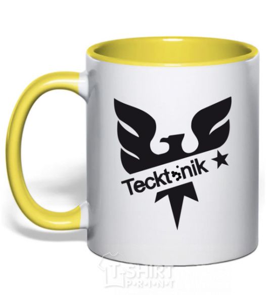 Mug with a colored handle TECKTONIK yellow фото