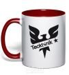 Mug with a colored handle TECKTONIK red фото