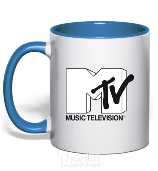 Mug with a colored handle MTV royal-blue фото