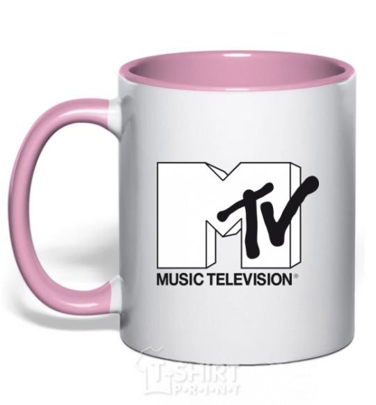 Mug with a colored handle MTV light-pink фото