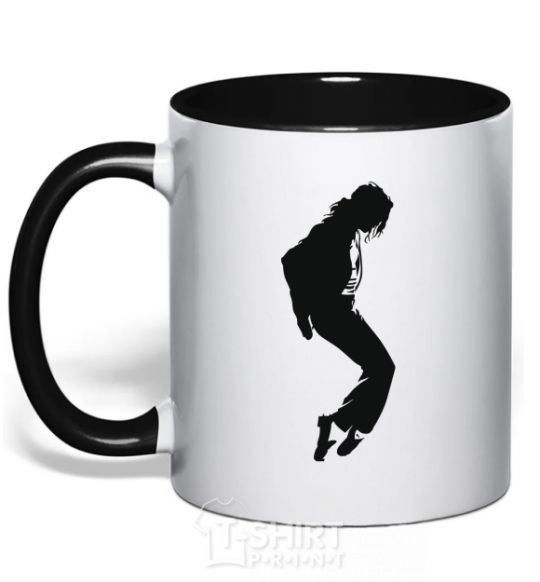 Mug with a colored handle MICHAEL JACKSON black фото